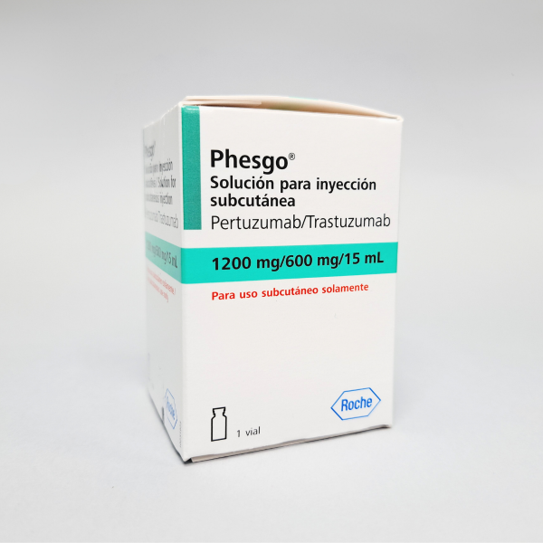 PHESGO 1200 MG/600 MG/ 15 ML SOLUCION PARA INYECCION SUBCUTANEA X 1 VIAL