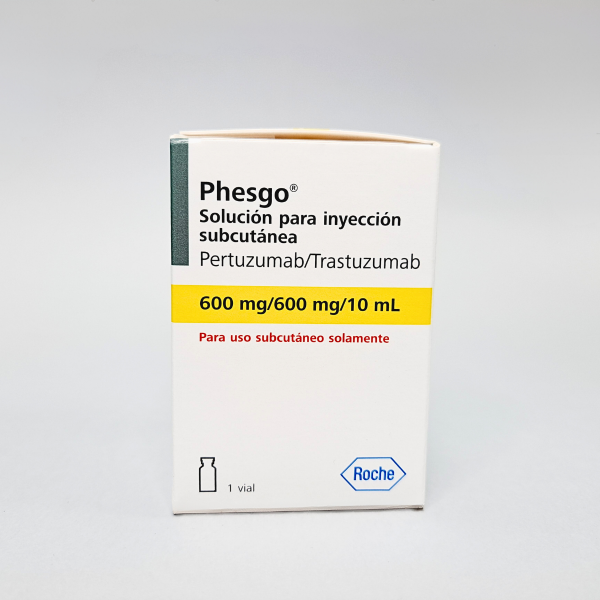 PHESGO 600 MG/600 MG/ 10 ML SOLUCION PARA INYECCION SUBCUTANEA X 1 VIAL