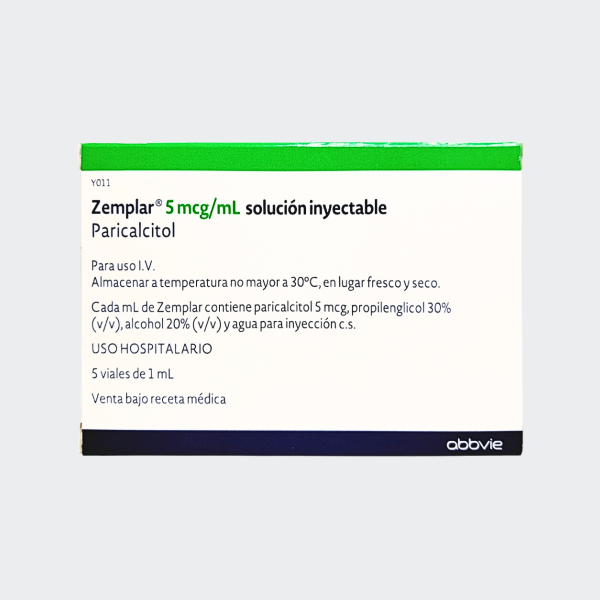 ZEMPLAR 5 MCG/ML SOLUCION INYECTABLE CAJA X 5 VIALES DE 1 ML